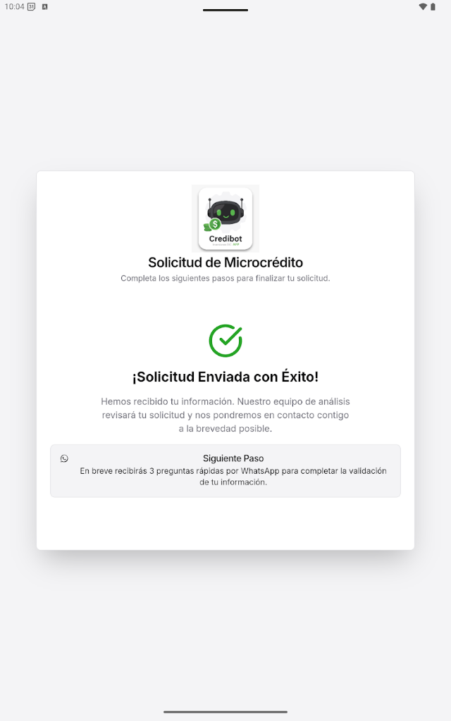 CréditoBot App Screenshot Preview